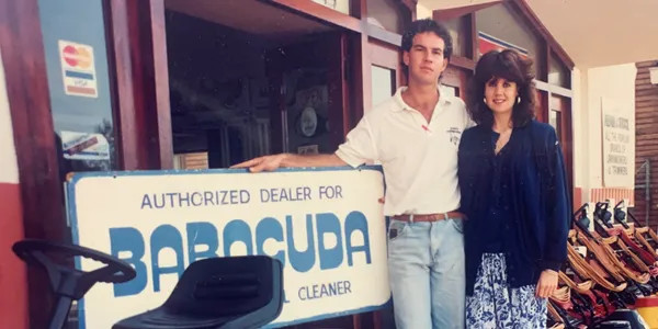 Bruce and Lucille when they first opened the Durban Berry's Branch.